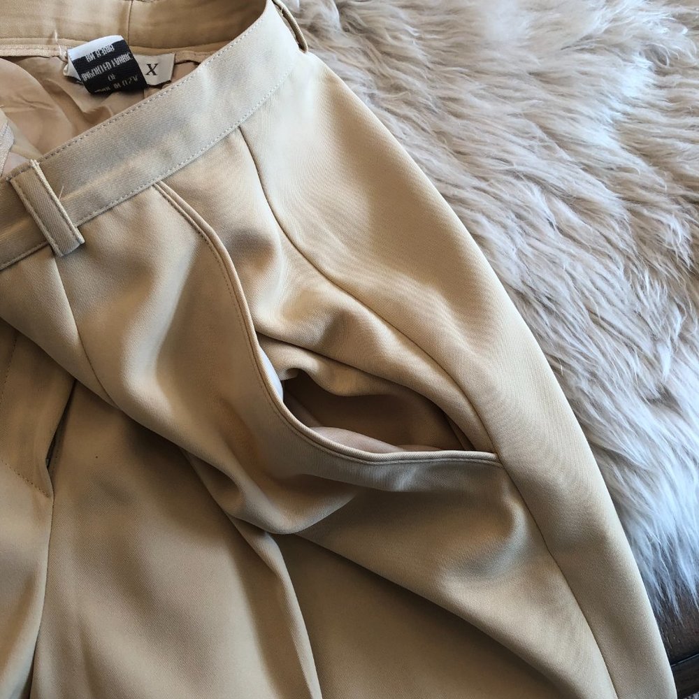 Alex New York Tailored Tan Trousers | Lined Straight Leg Pants | Size 8 - Picture 6 of 10